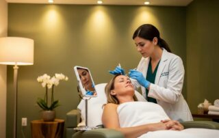 Botox treatment in a serene spa environment with a professional administering care